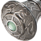 Emerald Triad Short Sword with Scabbard | Display-Edged Dagger with Celtic Knot Accents