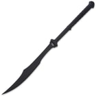 The sword has a full-tang 20”, 1065 carbon steel blade with a black hard-coating finish