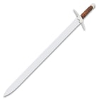 Medieval Ranger Sword With Scabbard - Stainless Steel Blade, Wooden Handle, Metal Alloy Guard And Pommel - Length 31 1/4”