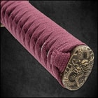 Close up image of the tsuba on the Katana.