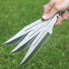 Each one-piece, 9 3/4” overall, 3Cr13 stainless steel throwing knife has a 5 7/8” clip point blade with a satin finish