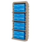 MTM Ammo Rack With Eight Ammo Boxes - 9mm, .380 ACP Rounds - Adjustable Shelves, Free Standing Or Wall Mount, Flip-Top Boxes