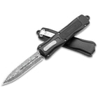 The pocket knife shown in both its open and closed positions