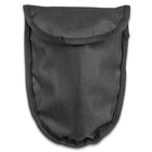 M48 Folding Entrenching Tool With Pouch - 1050 Carbon Steel Construction, Black Heat-Treated Finish - Length 18 1/4”