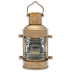The back of the brass cargo ship oil lamp