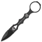 It has a 2 1/5”, razor-sharp spear point blade and an open-ring pommel for a secure grip and complete control when using