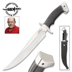 Hibben Arizona Bowie Knife With Sheath - 5Cr15 Stainless Steel Blade, Linen Micarta Handle, Stainless Steel Guard And Pommel - Length 15 1/2”