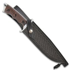 The fixed blade in its included belt sheath