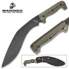 USMC Fallout Tactical Kukri With Sheath - 3Cr13 Steel Blade, Full-Tang, Grippy G10 Handle, Officially Licensed - Length 16”