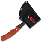 The survival axe in included sheath.