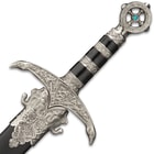 Robin Hood Sword of Locksley - Stainless Steel Display Sword - Ornate Hilt, Eagle Crossguard - Robin of Locksley, Earl of Huntington Blue Jewel Pommel - Matching Scabbard - Medieval Middle Ages - 29”