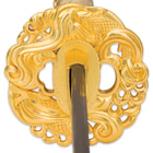 Shinwa Golden Knight Katana Sword with Wooden Scabbard - 1045 High Carbon Steel - Genuine Ray Skin