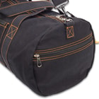 Rothco Black Canvas Equipment Bag - Heavyweight Cotton Canvas, Detachable Strap, Carry-On Handles, Yellow Contrast Thread