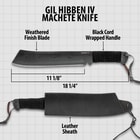 Gil Hibben IV Machete Knife with Leather Sheath