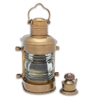 A side view of the cargo ship oil lamp