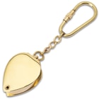 Pocket Map Magnifier - High-Quality Polished Brass And Glass Construction, Carabiner On Chain - Dimensions 1 1/2”x 1”