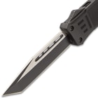 Close-up of a tactical knife blade