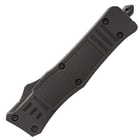 Phantom Series Black OTF Tanto Knife - Stainless Steel Blade, Two-Tone Finish, Metal Alloy Handle, Pocket Clip - Length 9 2/5”