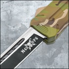 A detailed look at the OTF knife's handle