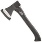 Black Legion Black Camping Hatchet - Carbon Steel Head, Fiberglass Handle, Rubberized Grip, Non-Reflective - Length 14”