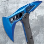 M48 Blue Tactical Tomahawk Axe With Snap On M48 Sheath - Hawk Axe, Stainless Steel Blade, Fiberglass Handle - Length 15”
