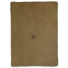 Reproduction US Army Medic Wool Blanket - 80 Percent Wool Construction, Printed Logo - Dimensions 64”x 84”