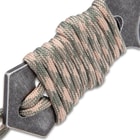 Black Legion Spearhead Neck Knife With Sheath - Solid Stainless Steel Construction, Stonewashed Finish, Paracord Wrapped Handle - Length 4 3/4”