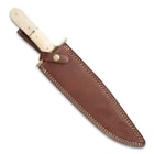 Timber Rattler Ivory Dusk Bone Handle Bowie Knife with Leather Sheath