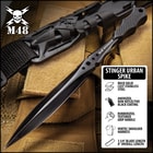M48 Stinger Urban Dagger Black With Harness Sheath
