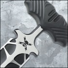 M48 Fang I Tactical Push Dagger And Sheath - Cast Stainless Steel Blade, Black Oxide Coating, TPR Handle - Length 7 3/8”