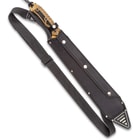 USMC Desert OPS Sawback Machete With Sheath - Stainless Steel Blade, Non-Reflective Coating, ABS Handle - Length 24”