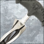 The 7 3/8” overall push dagger fits securely in a tough Vortec belt sheath so that its readily available when needed
