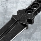The combat dagger has an open-ring pommel.