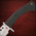 The seax knife is 25 3/4” in overall length and it comes housed in a premium, reinforced genuine leather belt sheath