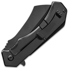 Rampage Black Cleaver Pocket Knife - Stainless Steel Blade, Ball Bearing Assisted Opening, Stainless Steel Handle - Length 12”