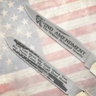 Second Ammendment Trapper Pocket Knife with only first blade open