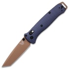 Angled image of Bailout Flat Earth Folder Knife open.