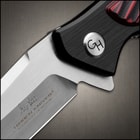 The pocket knife is 4 5/8”, when closed, 7 3/4” overall and it has a pocket clip that features the Hibben Knives logo