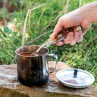 Kissing Crane Camp Dining Tool Amber Jigged Bone