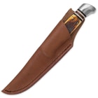 Kissing Crane Amber Bone Hunter Knife