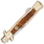 Kissing Crane Amber Bone Stiletto Pocket Knife