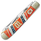 Kissing Crane General Lee Trapper Pocket Knife - Stainless Steel Blades, Bone And Pearl Handle, Nickel Silver Bolsters, Brass Liners