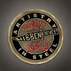 The 1 5/8” diameter coin is crafted of metal alloy with an antique brass finish and features a detailed 3D relief on both sides