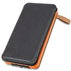 10,000 MAH Folding Solar Charger And Power Bank - USB Ports, LED Lights, Four Panels, Indicator Lights - Dimensions 3 1/4”x 6”