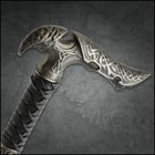 The sword cane has a black TPU shaft with a hidden release button