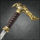 Angled image of the Axios Gold Forged Sword Cane.