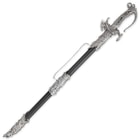 Dreadfire Dragon Decorative Sword And Metal Accented Sheath - Stainless Steel Blade, Satin Finish, Intricate Dragon Shaped Handle - 35 1/4” Length