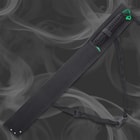 The 27” overall tactical ninja sword can be carried and stored in a tough nylon sheath with adjustable shoulder strap