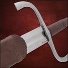 The Honshu German Long Sword is shown secured in its black leather sheath.