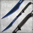 Blue Guardian Ninja Sword and Kunai / Throwing Knife Set with Sheath